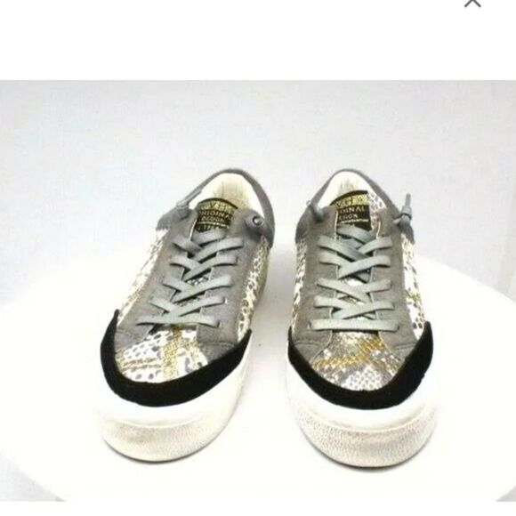 Vintage Havana Womens Spot On Calf Hair Snake Lace Up Gray Sneakers Sz 6.5 - Picture 2 of 12